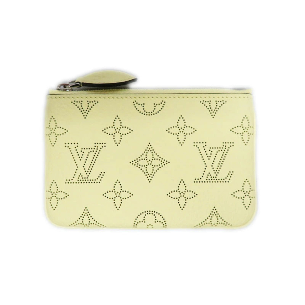 Louis Vuitton Card Key Case Pochette Coin Purse Mahina Pouch Leather Yellow